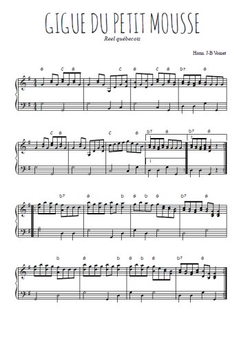 Téléchargez l'arrangement pour piano de la partition de Gigue du petit mousse en PDF